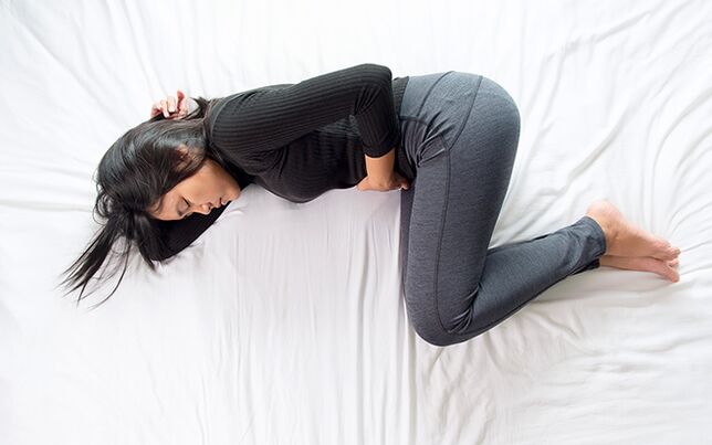 spataderen van het bekken bij een vrouw